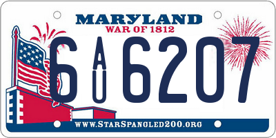MD license plate 6AU6207