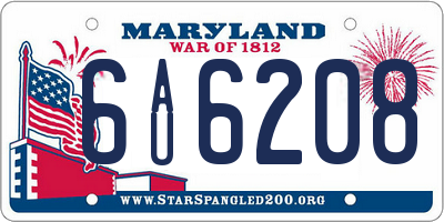 MD license plate 6AU6208