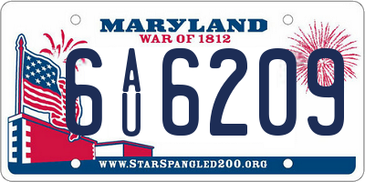 MD license plate 6AU6209