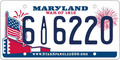 MD license plate 6AU6220