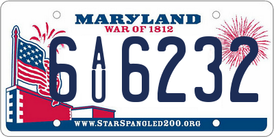 MD license plate 6AU6232