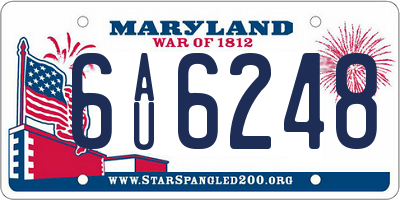 MD license plate 6AU6248