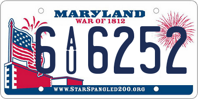 MD license plate 6AU6252
