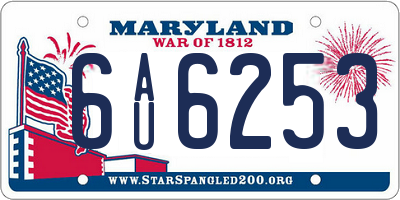 MD license plate 6AU6253