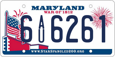 MD license plate 6AU6261