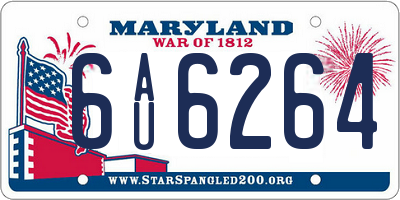 MD license plate 6AU6264
