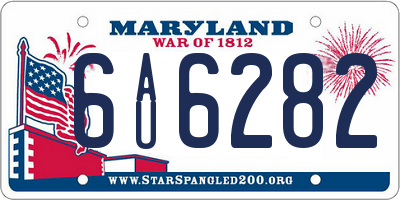 MD license plate 6AU6282