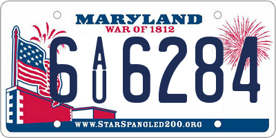 MD license plate 6AU6284