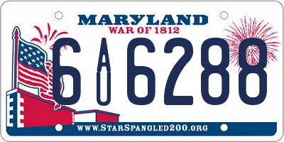 MD license plate 6AU6288