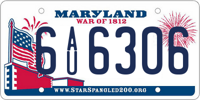 MD license plate 6AU6306