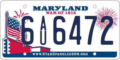 MD license plate 6AU6472