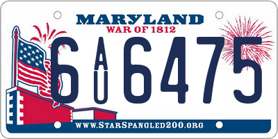 MD license plate 6AU6475