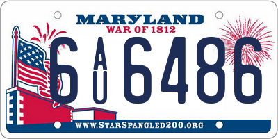 MD license plate 6AU6486