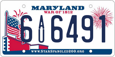 MD license plate 6AU6491