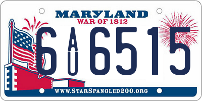 MD license plate 6AU6515