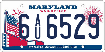 MD license plate 6AU6529