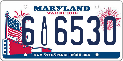 MD license plate 6AU6530