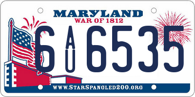 MD license plate 6AU6535