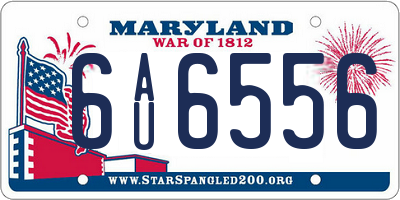MD license plate 6AU6556