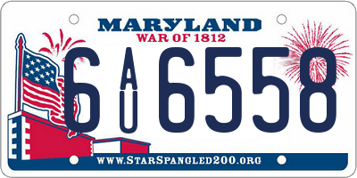 MD license plate 6AU6558