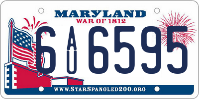 MD license plate 6AU6595
