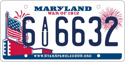 MD license plate 6AU6632
