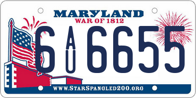 MD license plate 6AU6655