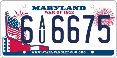 MD license plate 6AU6675