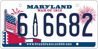MD license plate 6AU6682