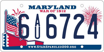 MD license plate 6AU6724