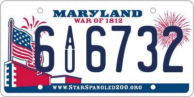 MD license plate 6AU6732
