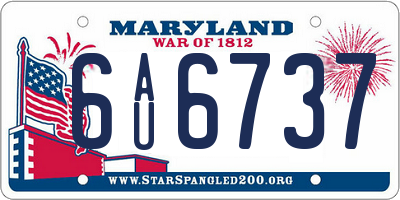 MD license plate 6AU6737