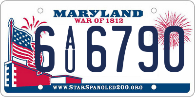 MD license plate 6AU6790