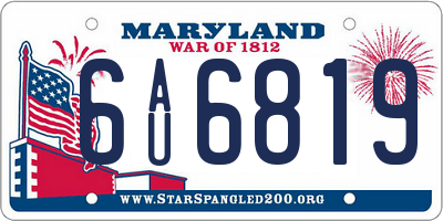 MD license plate 6AU6819