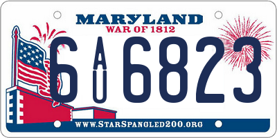 MD license plate 6AU6823