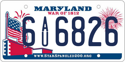 MD license plate 6AU6826