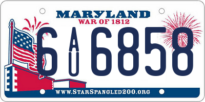 MD license plate 6AU6858