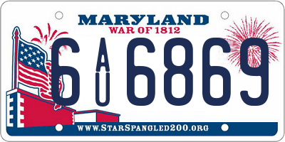 MD license plate 6AU6869