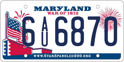 MD license plate 6AU6870