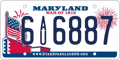 MD license plate 6AU6887