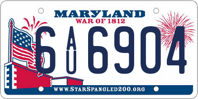 MD license plate 6AU6904