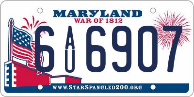 MD license plate 6AU6907