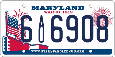 MD license plate 6AU6908
