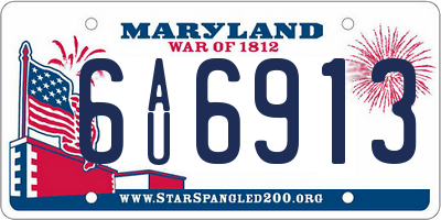 MD license plate 6AU6913