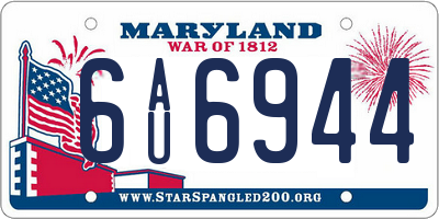 MD license plate 6AU6944