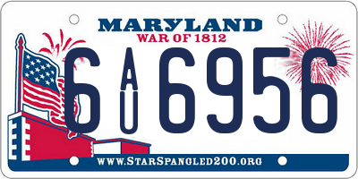 MD license plate 6AU6956