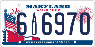 MD license plate 6AU6970