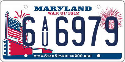 MD license plate 6AU6979