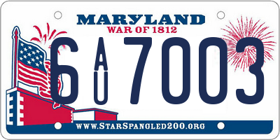 MD license plate 6AU7003