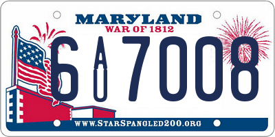 MD license plate 6AU7008